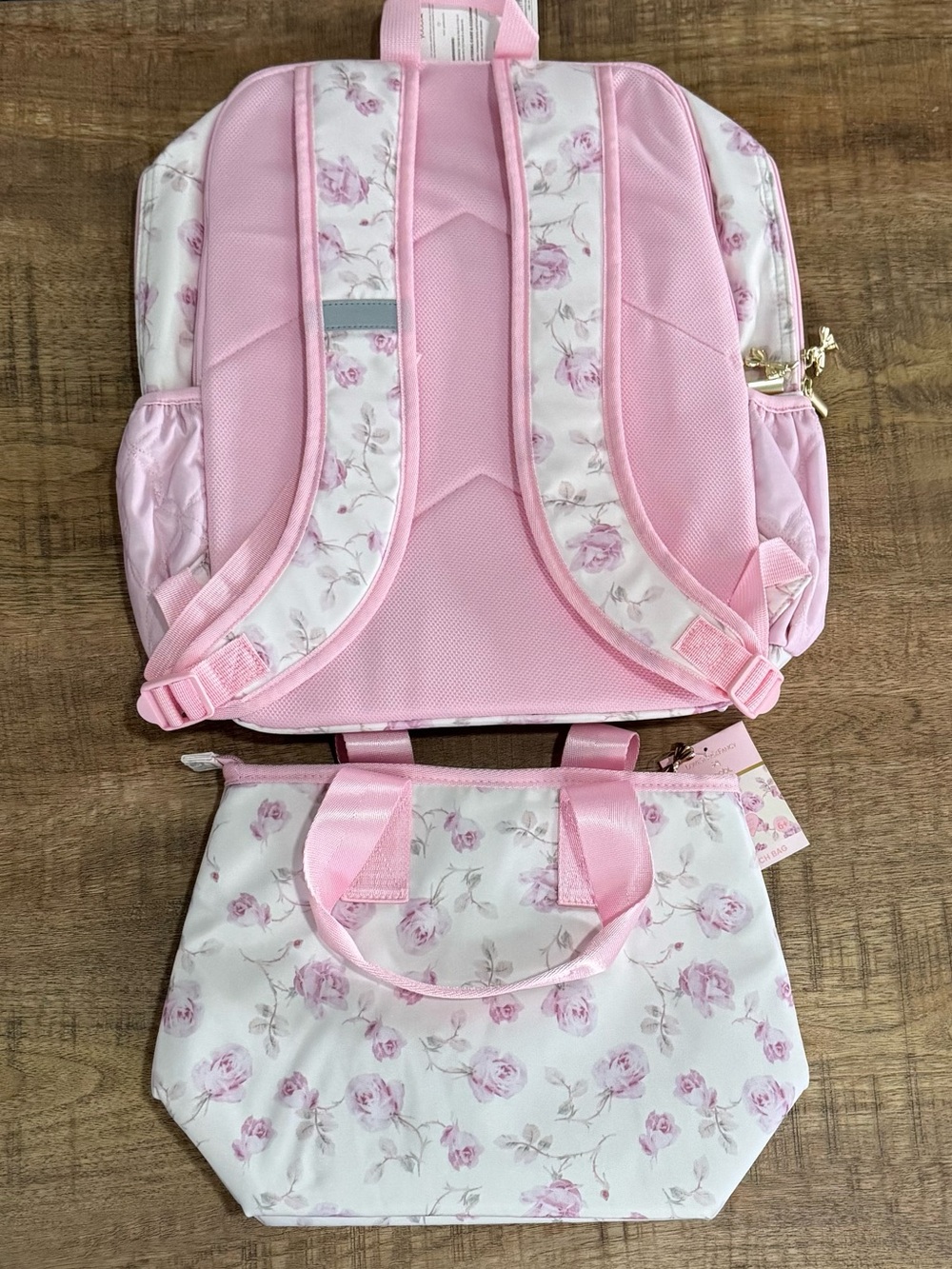 LoveShackFancy Kids Floral Pink Backpack with Matching Lunch Bag - Picture 2 of 9